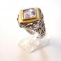 Vintage Sterling Silver Amythest 2 Tone Ring Sz 8