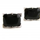 Dressy Silvertone & Black Cufflinks Marked With An S