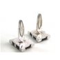 Dressy Silvertone & Black Cufflinks Marked With An S