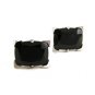 Dressy Silvertone & Black Cufflinks Marked With An S