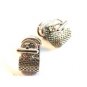 Vintage Silver Tone & Brown & Black Wrap Around Cufflinks