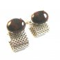 Vintage Silver Tone & Brown & Black Wrap Around Cufflinks