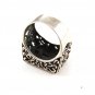 Southwest Sterling Silver & Coral & Mother of Pearl Ring Size 8 5114