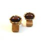 Vintage 1970's Gold Tone & Brown Wrap Around Cufflinks