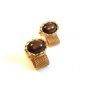 Vintage 1970's Gold Tone & Brown Wrap Around Cufflinks