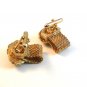 Vintage 1970's Gold Tone & Brown Wrap Around Cufflinks