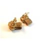 Vintage 1970's Gold Tone & Brown Wrap Around Cufflinks