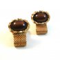 Vintage 1970's Gold Tone & Brown Wrap Around Cufflinks