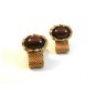 Vintage 1970's Gold Tone & Brown Wrap Around Cufflinks