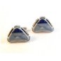 Vintage Dante Silver Tone & Blue Triangle Cufflinks