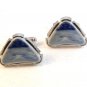 Vintage Dante Silver Tone & Blue Triangle Cufflinks
