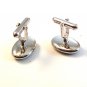 Vintage Silver Tone & Black Cufflinks