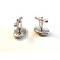 Vintage Silver Tone & Black Cufflinks