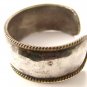 Vintage Mexican Sterling Silver 2 Tone Laton Cuff Bracelet