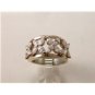 Vintage Sterling Silver & Czs Cocktail Ring Size 9