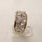 Vintage Sterling Silver & Czs Cocktail Ring Size 9