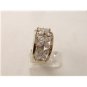 Vintage Sterling Silver & Czs Cocktail Ring Size 9