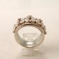 Vintage Sterling Silver & Czs Cocktail Ring Size 9