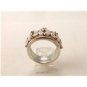 Vintage Sterling Silver & Czs Cocktail Ring Size 9