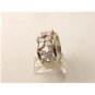 Vintage Sterling Silver & Czs Cocktail Ring Size 9