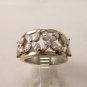 Vintage Sterling Silver & Czs Cocktail Ring Size 9