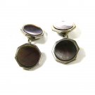 Vintage Silvertone & Abalone Cufflinks By SWANK 73015