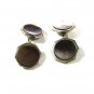 Vintage Silvertone & Abalone Cufflinks By SWANK 73015