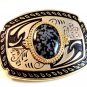 New Old Stock Western 2 Tone & Stone ? Belt Buckle Made in USA