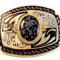 New Old Stock Western 2 Tone & Stone ? Belt Buckle Made in USA