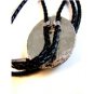 Southwest Silver Tone Moose in Woods Leather Bolo No. 5