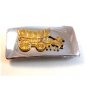 Vintage Silver & Gold Tone Pioneer Wagon Belt Buckle Made in U.S.A.