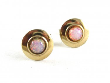 Vintage Goldtone & Faux Opals Cufflinks 110620wert