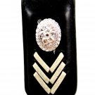 Cowboy Western Black Leather Money Clip 011614