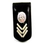 Cowboy Western Black Leather Money Clip 011614