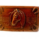 Vintage 1920's - 1940's Copper Horse Head Horse Shoe Western Belt Buckle