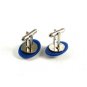 Silvertone Blue & White Relaxed Lady Cufflinks 11062013