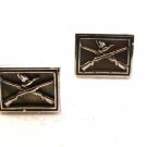 Vintage 1950's 1960's Duck Hunting Crossed Rifles Cufflinks by Swank