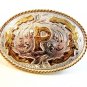 Vintage Mexican Silver Pley Iniital P Belt Buckle Signed Hevillas Originales