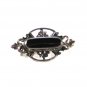 Vintage Sterling Silver & Black Brooch Made In Thailand Unbranded 7615