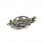 Vintage Sterling Silver & Black Brooch Made In Thailand Unbranded 7615