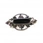 Vintage Sterling Silver & Black Brooch Made In Thailand Unbranded 7615