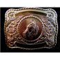 Vintage Silver Tone Western Horse Head Belt Buckle Made in U.S.A.