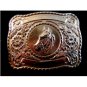 Vintage Silver Tone Western Horse Head Belt Buckle Made in U.S.A.