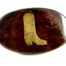 Vintage Handmade Cowboy Boot Wooden Belt Buckle 11072013