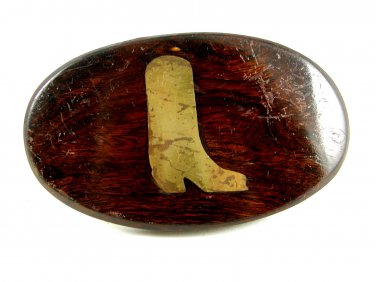 Vintage Handmade Cowboy Boot Wooden Belt Buckle 11072013