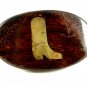 Vintage Handmade Cowboy Boot Wooden Belt Buckle 11072013