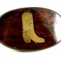 Vintage Handmade Cowboy Boot Wooden Belt Buckle 11072013