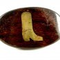Vintage Handmade Cowboy Boot Wooden Belt Buckle 11072013