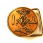 Vintage Freemason Masonic Round Brass Buckle Coin Size Unmarked 1980's