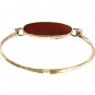 Vintage Sterling Silver & Carnelian Cuff Bracelet